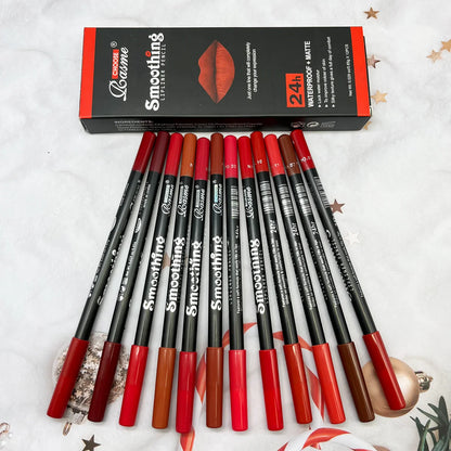 12-Piece Long-Lasting Lipstick & Lip Liner Set