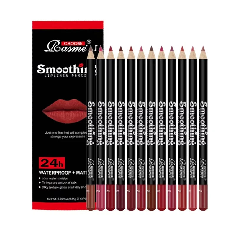 12-Piece Long-Lasting Lipstick & Lip Liner Set