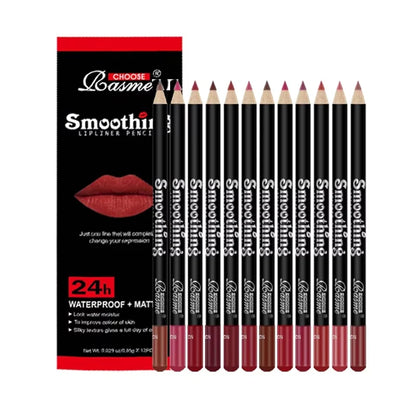 12-Piece Long-Lasting Lipstick & Lip Liner Set