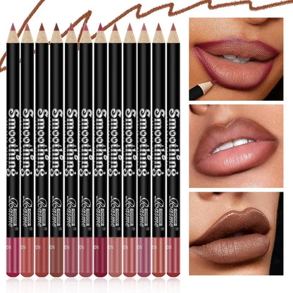12-Piece Long-Lasting Lipstick & Lip Liner Set
